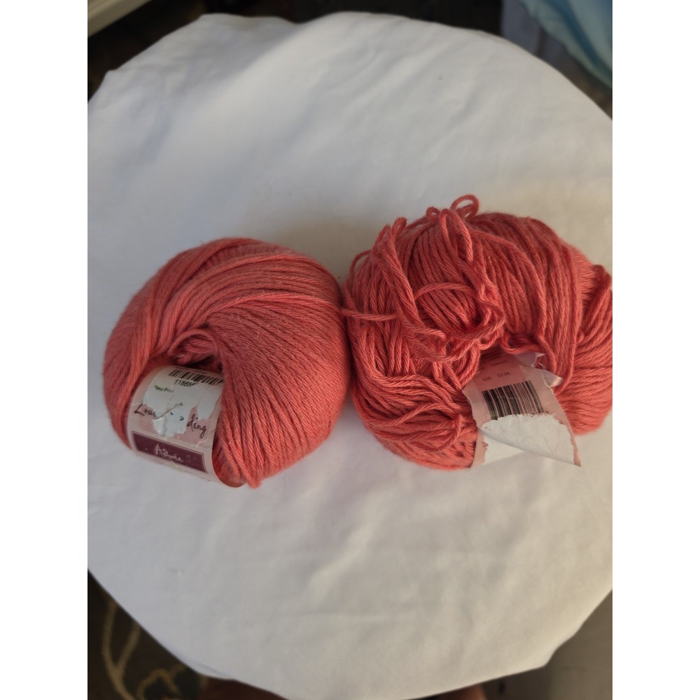 Louisa Harding AIMEE Yarn #7 Cupid Coral/Salmon  Cotton/Cashmere Set of 2
